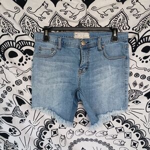 Free People Denim Frayed Shorts